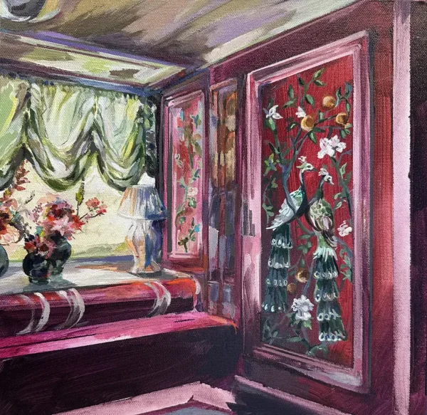 Portrait of a Room with Peacocks